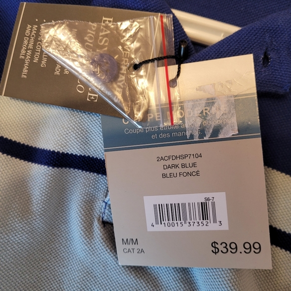 ๐ NWTs Men's Blue DenverHayes Everyday Polo Modern Fit Size Medium - Picture 3 of 4